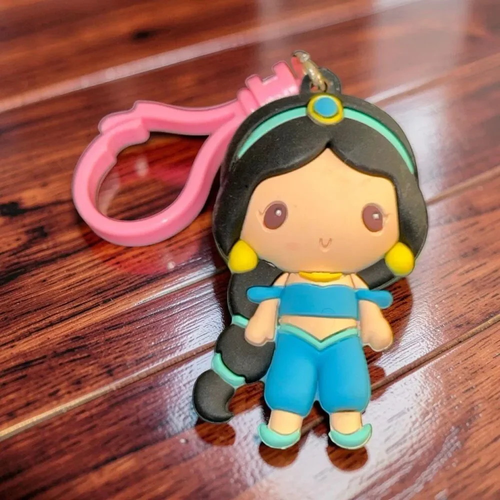 Disney Princess Jasmine 3D Figural Keychain BackPack Clip A61